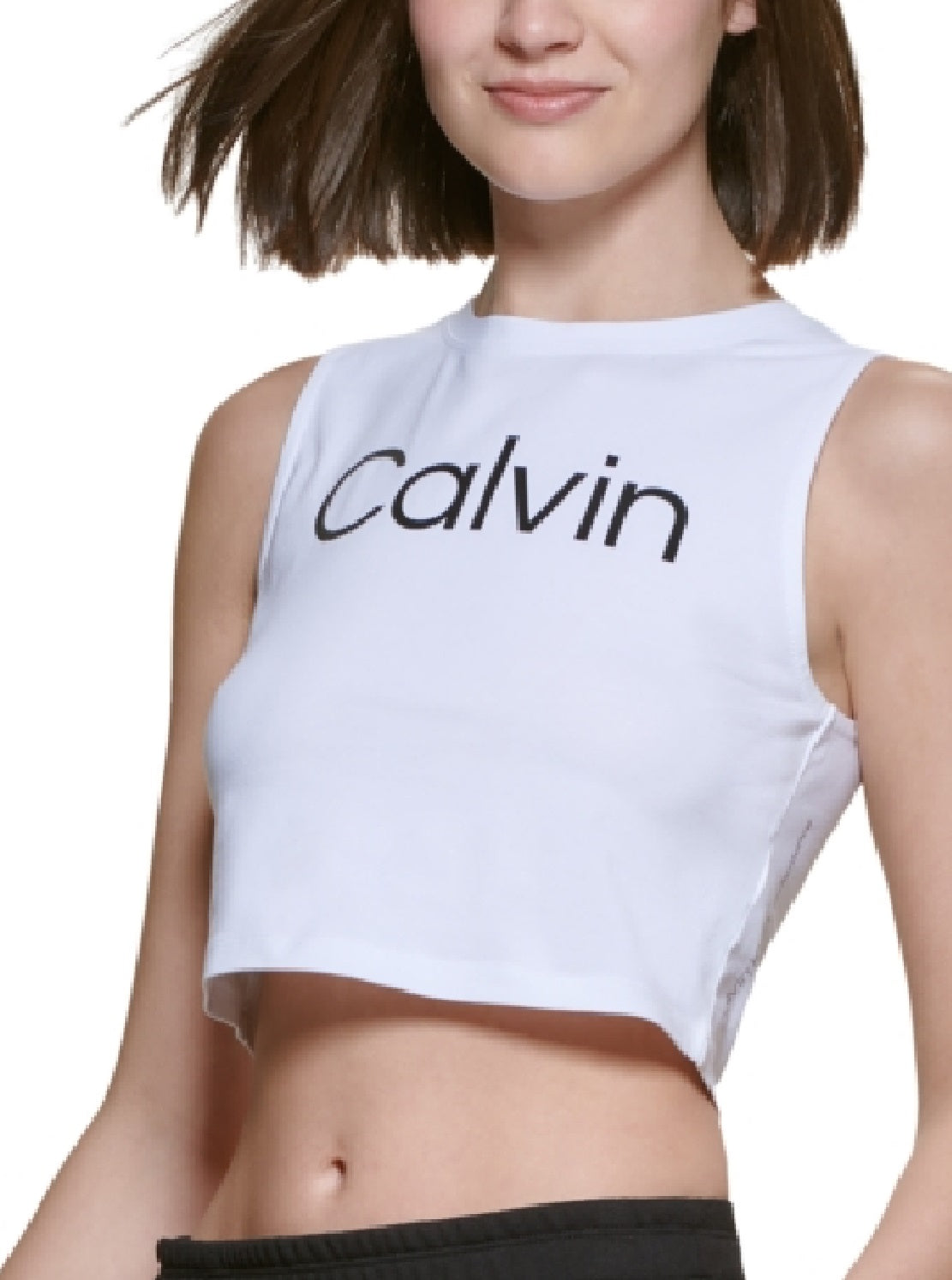 Calvin Klein Regata Cropped Feminina Branca Tamanho X-G
