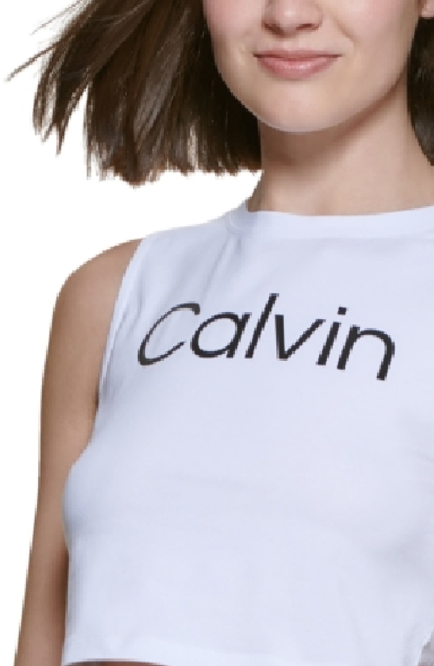 Calvin Klein Regata Cropped Feminina Branca Tamanho X-G