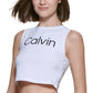 Calvin Klein Regata Cropped Feminina Branca Tamanho Médio