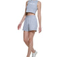 Calvin Klein Regata Cropped Feminina Cinza Tamanho Grande