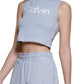 Calvin Klein Regata Cropped Feminina Cinza Tamanho Grande