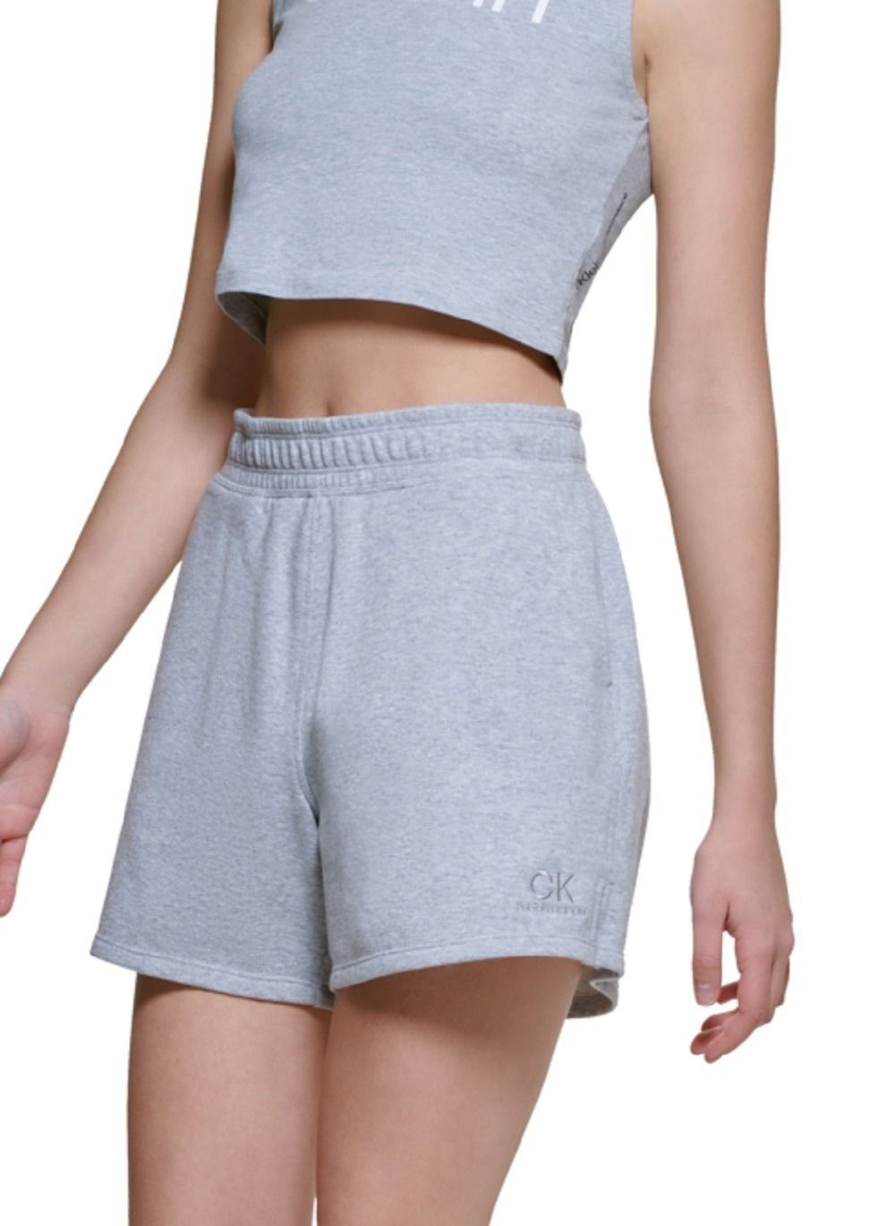 Calvin Klein Regata Cropped Feminina Cinza Tamanho Grande