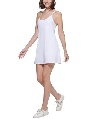 Vestido de exercício feminino Calvin Klein Pickleball, branco, tamanho extragrande