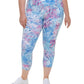 Calça legging feminina estampada cintura alta 7/8 roxa tamanho 1X