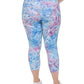 Calça legging feminina estampada cintura alta 7/8 roxa tamanho 1X