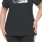 Camiseta Calvin Klein Feminina com Logotipo Preta Tamanho 2X