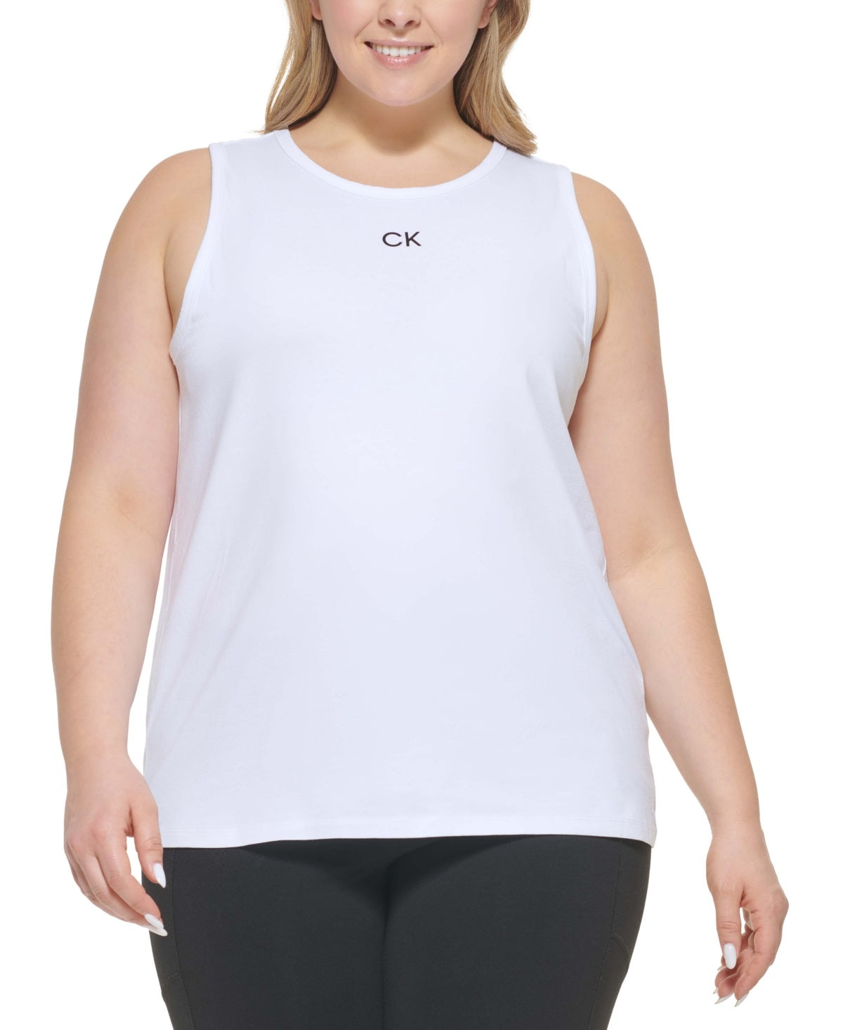 Calvin Klein Regata Fitness Feminina para Treino Branca Tamanho 1X