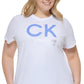 Camiseta Calvin Klein Performance Plus Logo Feminina Branca Tamanho 3X