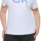 Camiseta Calvin Klein Performance Plus Logo Feminina Branca Tamanho 3X