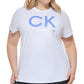 Camiseta Calvin Klein Performance Plus Logo Feminina Branca Tamanho 3X