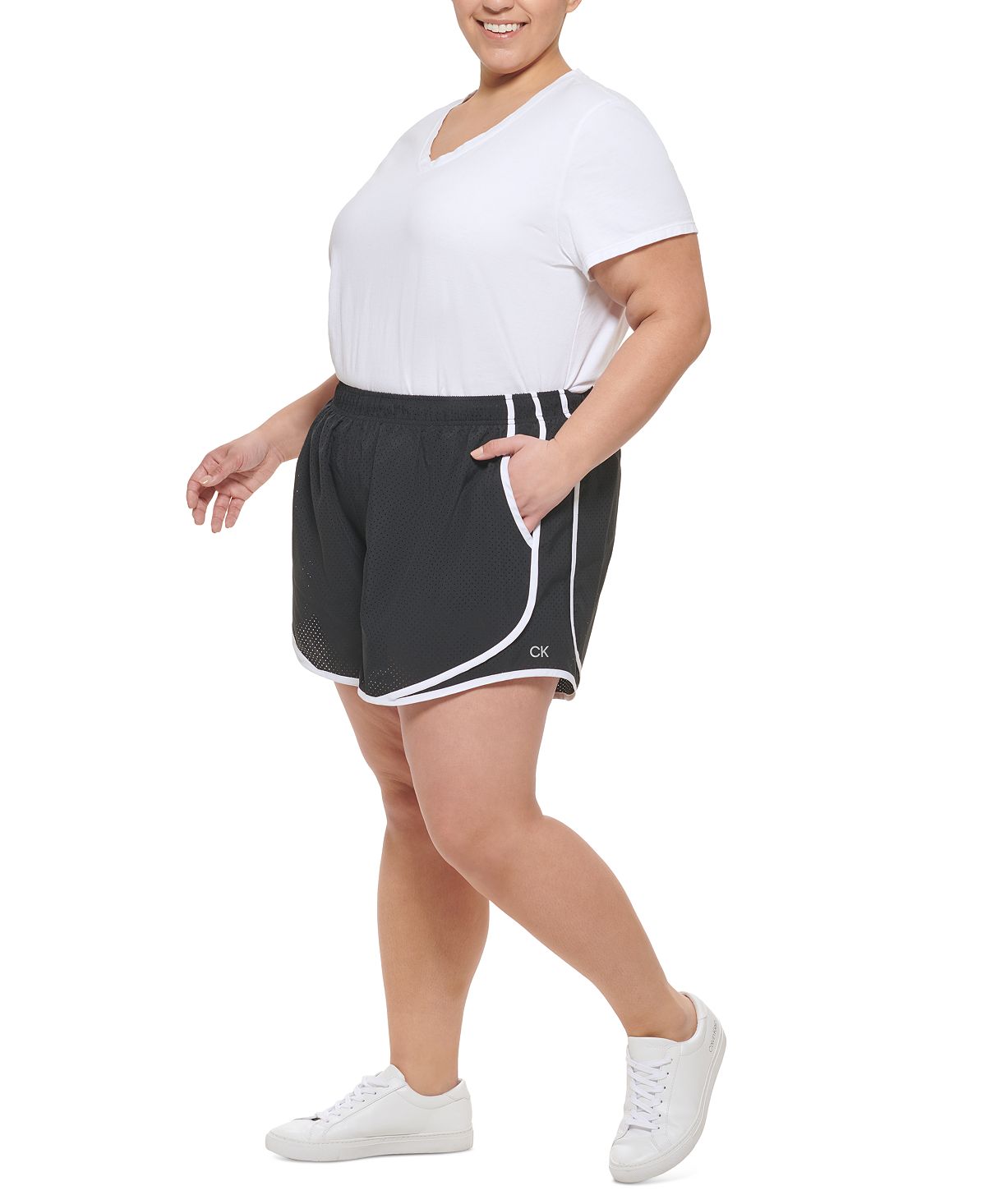 Shorts de corrida feminino Calvin Klein preto tamanho 2X