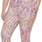 Calça legging feminina estampada Calvin Klein cintura alta 7/8 rosa tamanho 3X