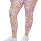 Calça legging feminina estampada Calvin Klein cintura alta 7/8 rosa tamanho 3X