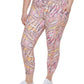 Calça legging feminina estampada Calvin Klein cintura alta 7/8 rosa tamanho 3X