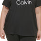 Camiseta Calvin Klein Feminina Triple Logo Preta Tamanho 3X