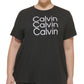 Camiseta Calvin Klein Feminina Triple Logo Preta Tamanho 3X