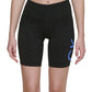 Calvin Klein Shorts Feminino Cintura Alta Logo Biker Preto Tamanho P