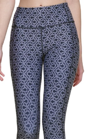 Calça legging feminina Calvin Klein estampada cintura alta 7/8 preta tamanho extragrande