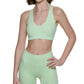 Sutiã esportivo canelado feminino Calvin Klein, verde, tamanho pequeno