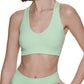 Sutiã esportivo canelado feminino Calvin Klein, verde, tamanho pequeno