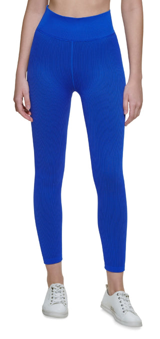 Calvin Klein Women's Ribbed High Rise 7/8 Leggings Blue Size Small