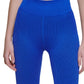 Calça legging feminina Calvin Klein canelada de cintura alta 7/8 azul tamanho pequeno