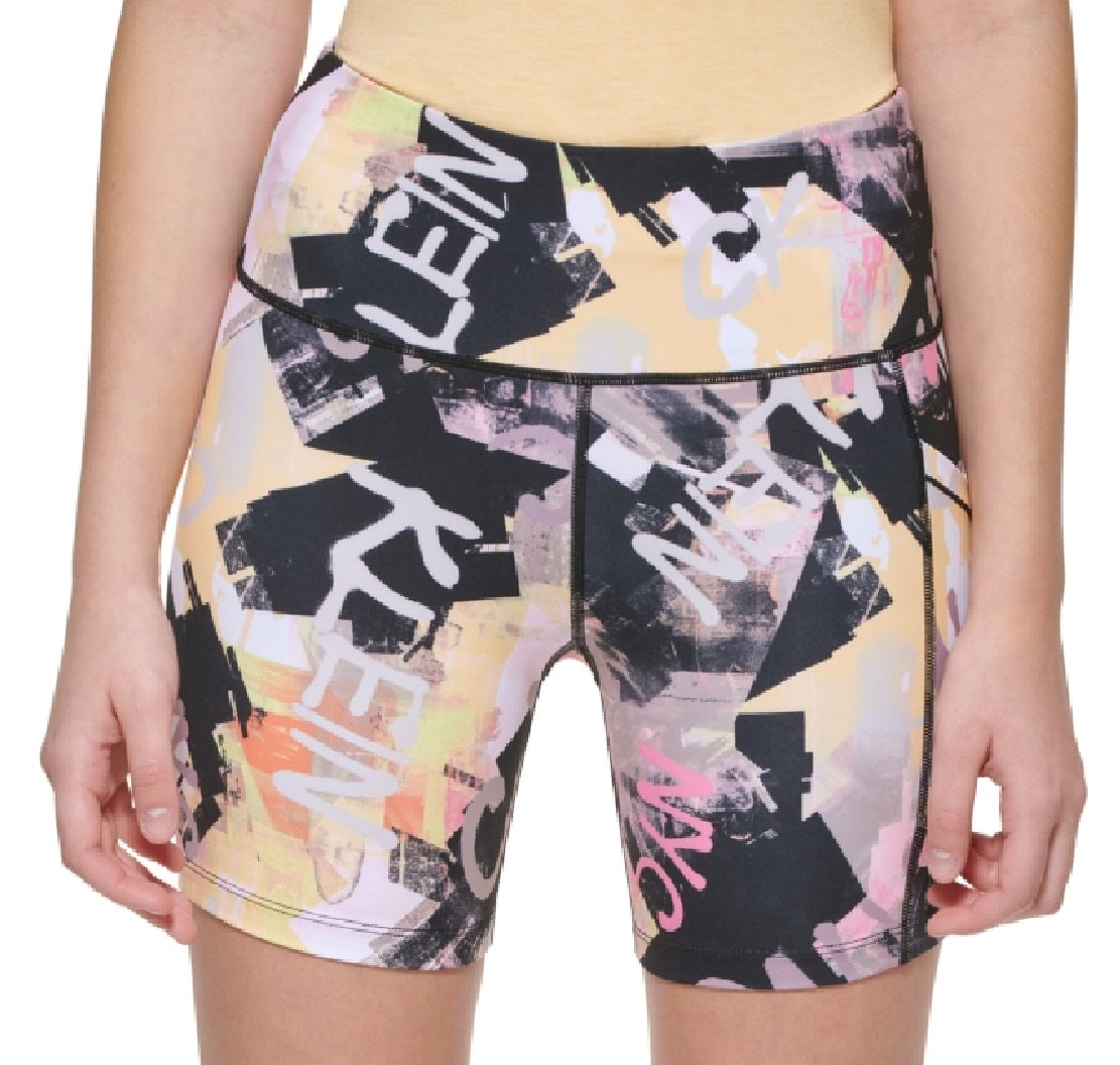 Calvin Klein Shorts Feminino Estampado com Bolso Lateral Preto Tamanho X-G