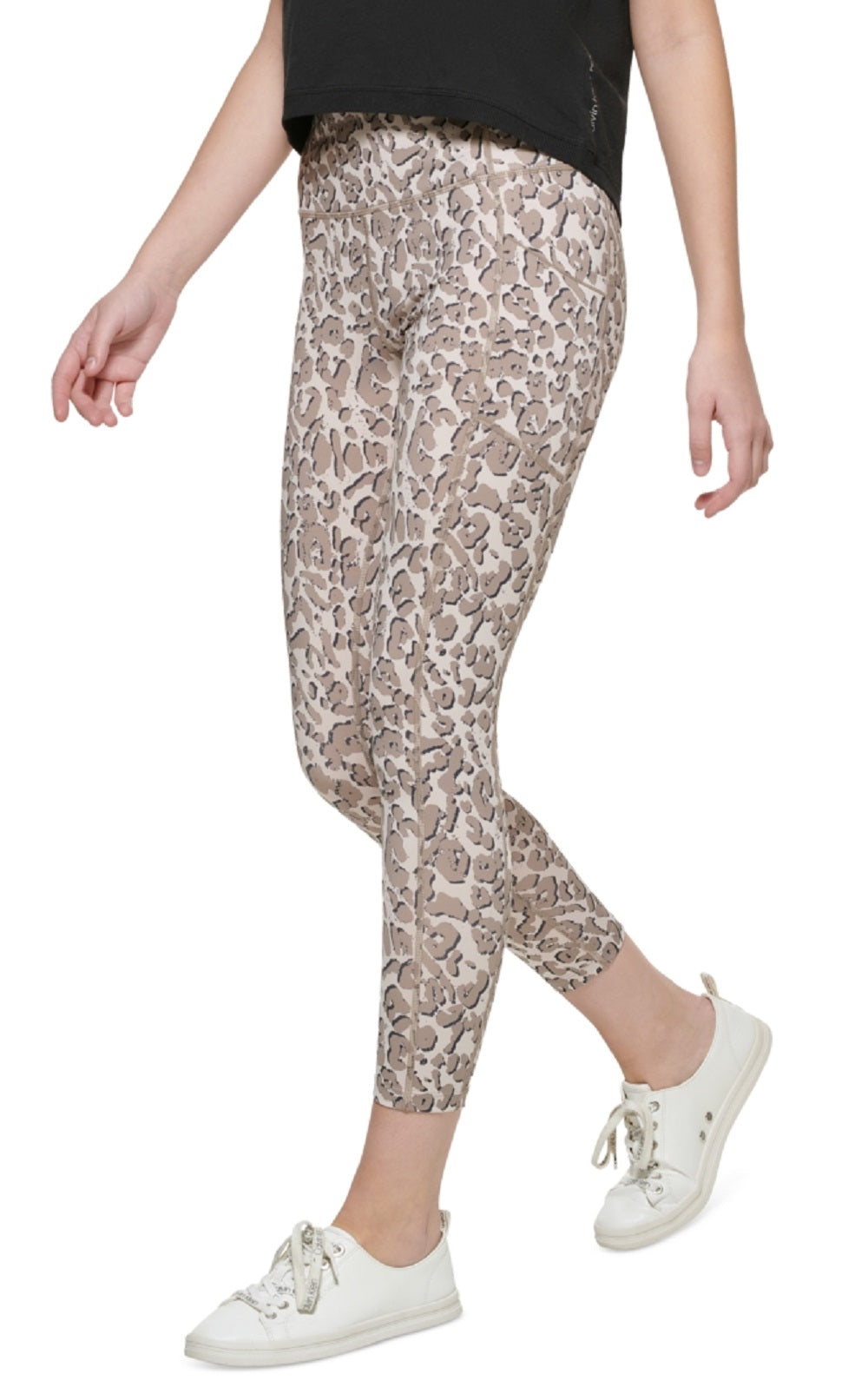 Calça legging feminina Calvin Klein estampada cintura alta 7/8 marrom tamanho grande