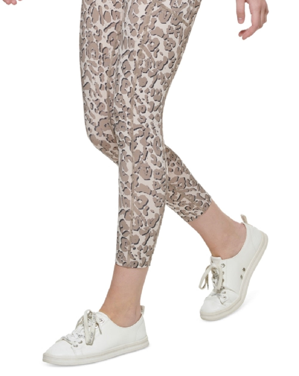 Calça legging feminina Calvin Klein estampada cintura alta 7/8 marrom tamanho grande