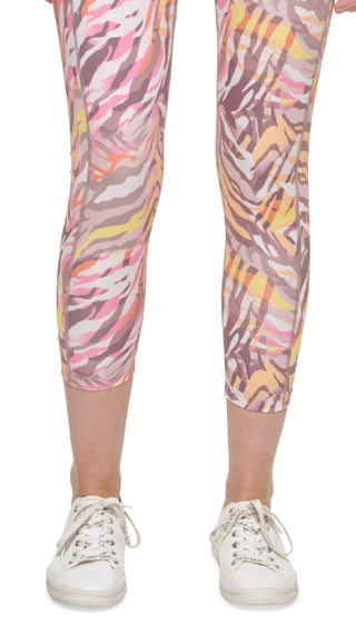 Calça legging feminina Calvin Klein estampada cintura alta 7/8 rosa tamanho médio