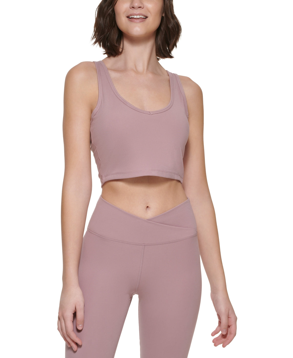 Calvin Klein Crop Top Feminino com Alças Marrom Tamanho Médio