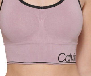 Calvin Klein Women's Medium Impact Racerback Sports Bra Brown