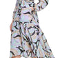 Vestido midi envelope estampado com ombros bufantes Calvin Klein feminino, preto, tamanho 4