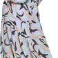 Vestido midi envelope estampado com ombros bufantes Calvin Klein feminino, preto, tamanho 4