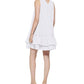 Vestido Calvin Klein Feminino com Babados e Corte A Branco Tamanho 6 Petite