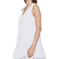 Vestido Calvin Klein Feminino com Babados e Corte A Branco Tamanho 6 Petite