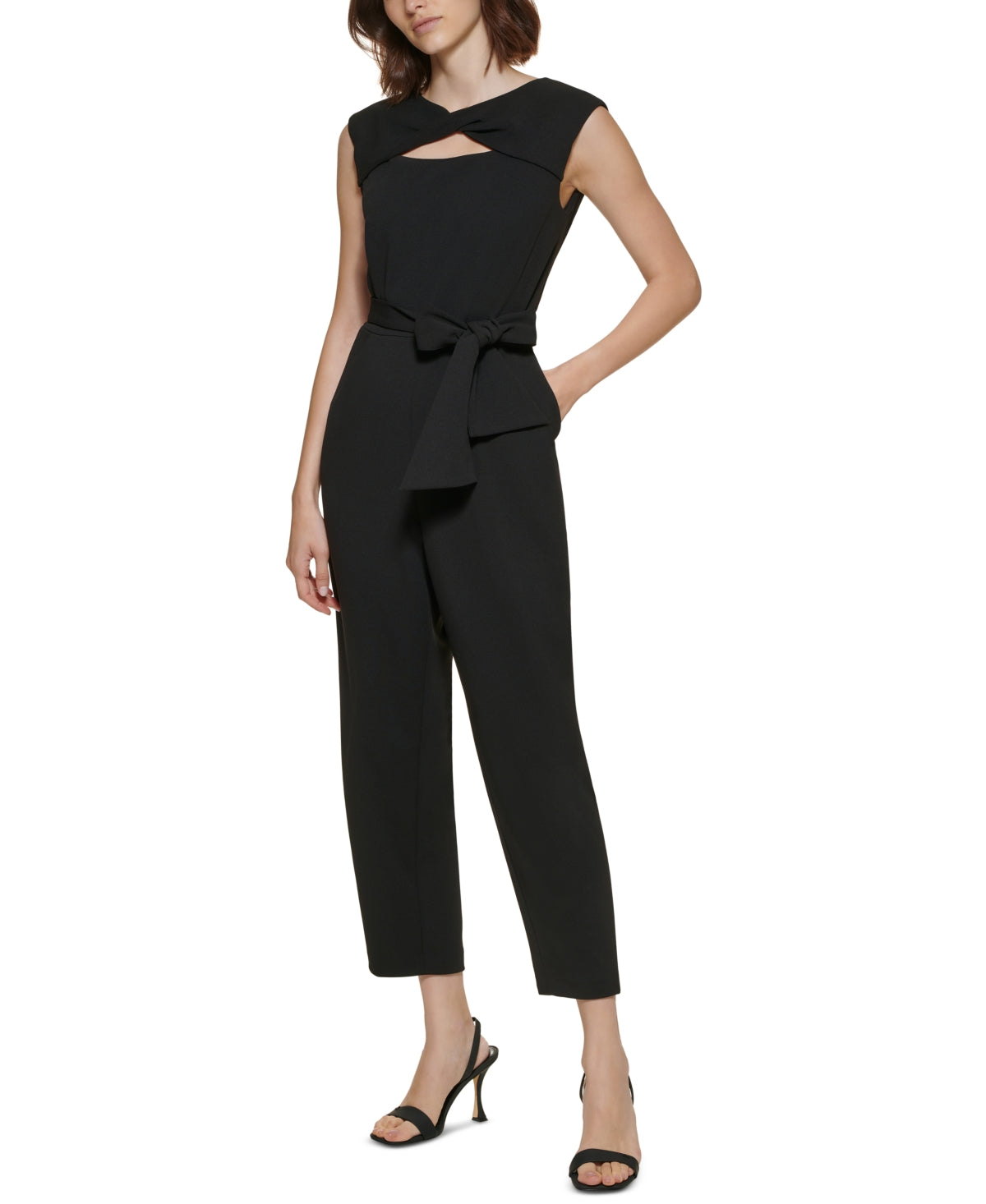 Macacão curto Calvin Klein feminino Twisted preto tamanho 10 Petite