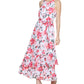 Vestido longo floral feminino Calvin Klein vermelho tamanho 10 Petite