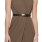 Vestido curto com cinto Calvin Klein feminino, marrom, tamanho 10