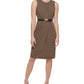 Vestido curto com cinto Calvin Klein feminino, marrom, tamanho 10