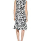 Vestido Calvin Klein Feminino Estampado A-Line Preto Tamanho 12 Petite