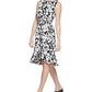 Vestido Calvin Klein Feminino Estampado A-Line Preto Tamanho 12 Petite