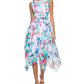 Vestido Calvin Klein Feminino Floral Alto Baixo Rosa Tamanho 12 Petite