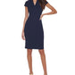 Vestido Calvin Klein Feminino Manga Curta Gola Alta Azul Tamanho 2