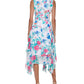 Vestido midi feminino Calvin Klein com estampa floral, rosa, tamanho 4