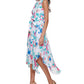 Vestido midi feminino Calvin Klein com estampa floral, rosa, tamanho 4