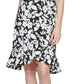 Vestido Calvin Klein Feminino Estampa Floral Bainha Babados Preto Tamanho 2