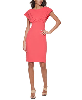 Calvin Klein Women's Capelet Sheath Dress Pink Size 16