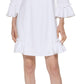 Vestido Calvin Klein Feminino com Babados e Corte A Branco Tamanho 12