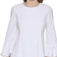 Vestido Calvin Klein Feminino com Babados e Corte A Branco Tamanho 12